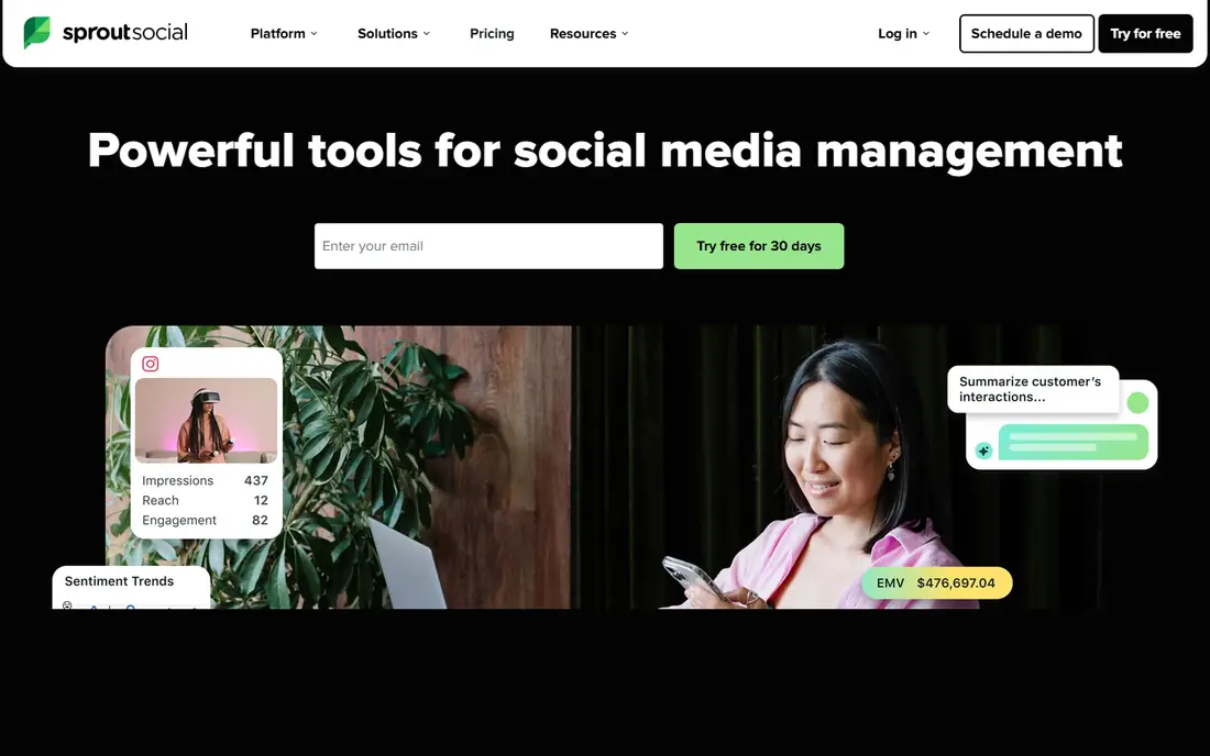 Sprout Social homepage