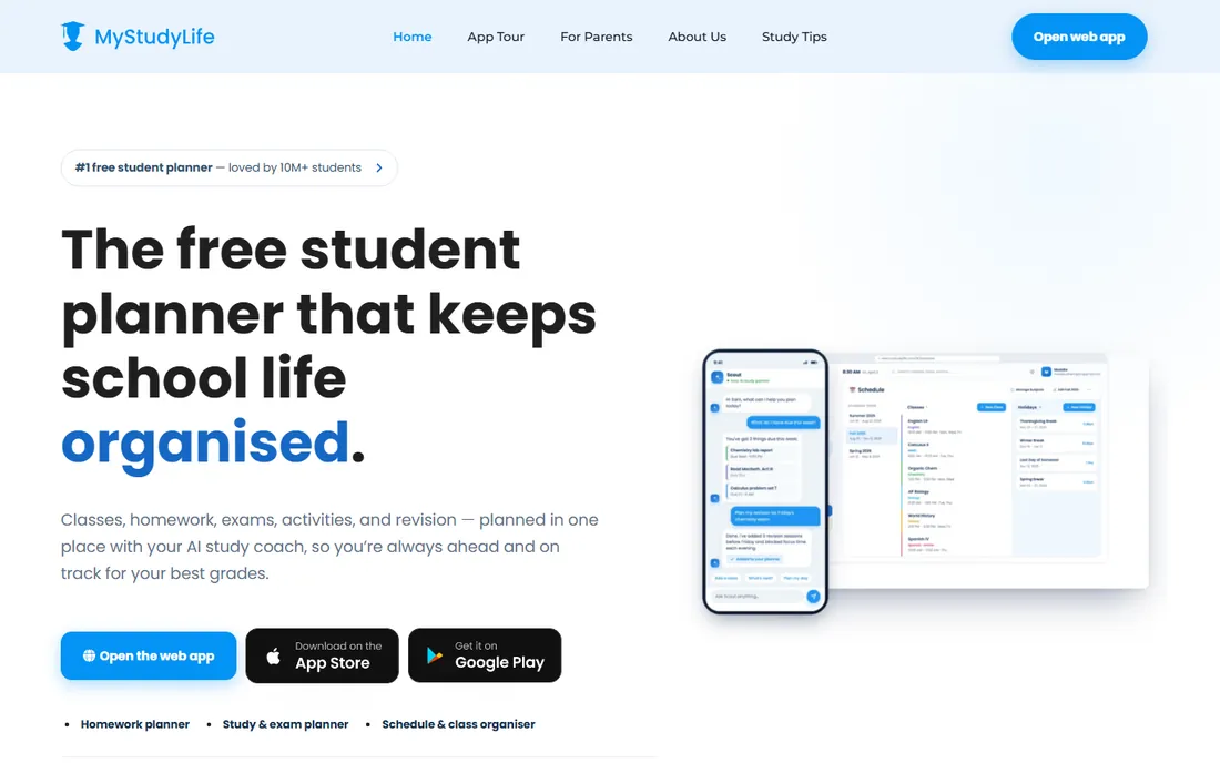 MyStudyLife homepage