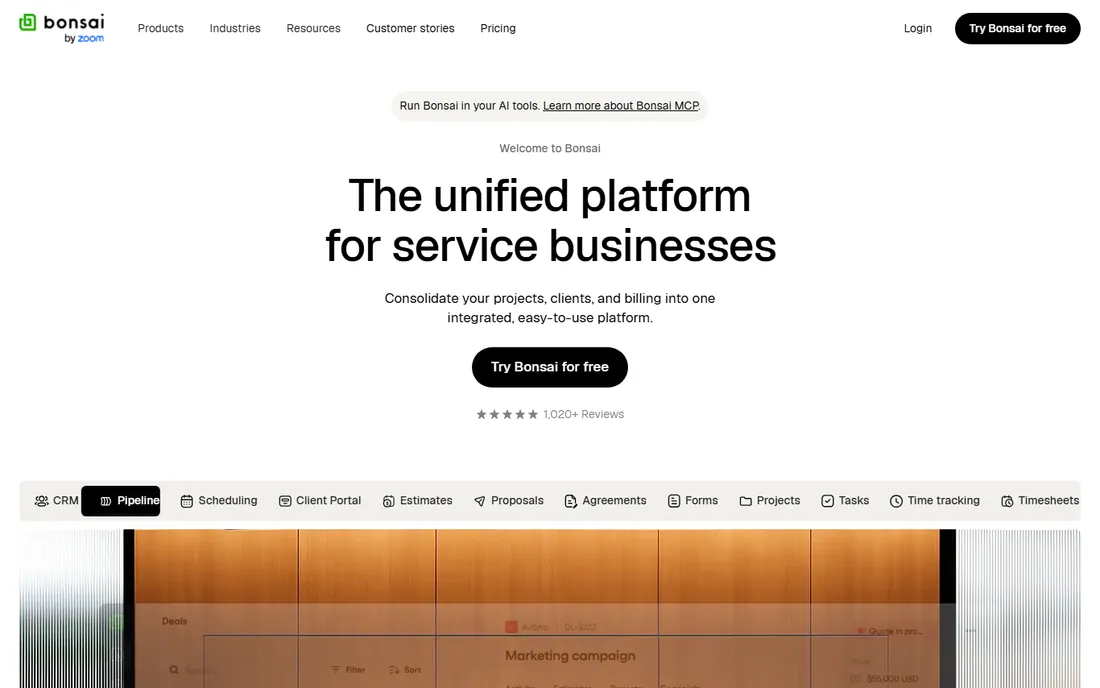 Bonsai homepage