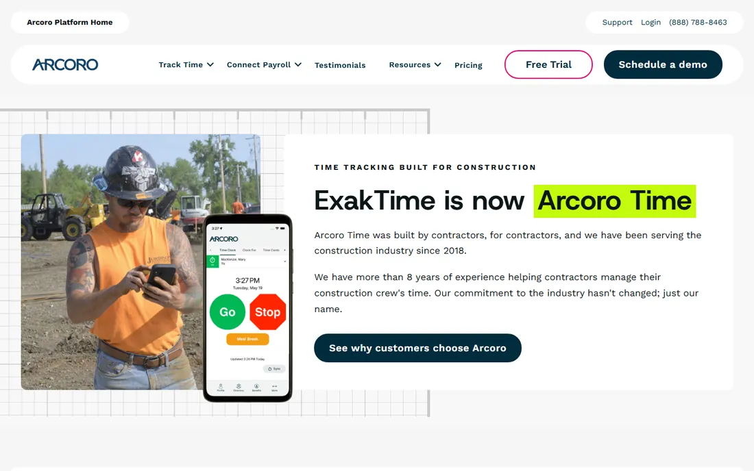 ExakTime (Arcoro Time) homepage