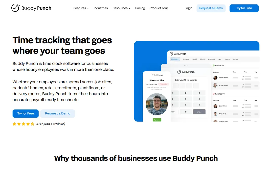 Buddy Punch homepage