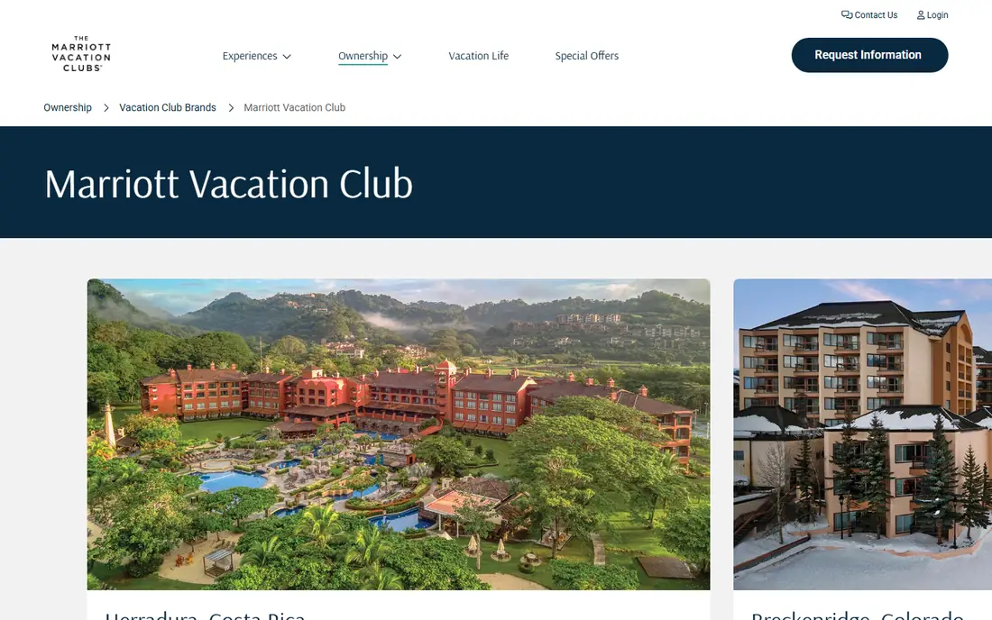 Marriott Vacation Club homepage