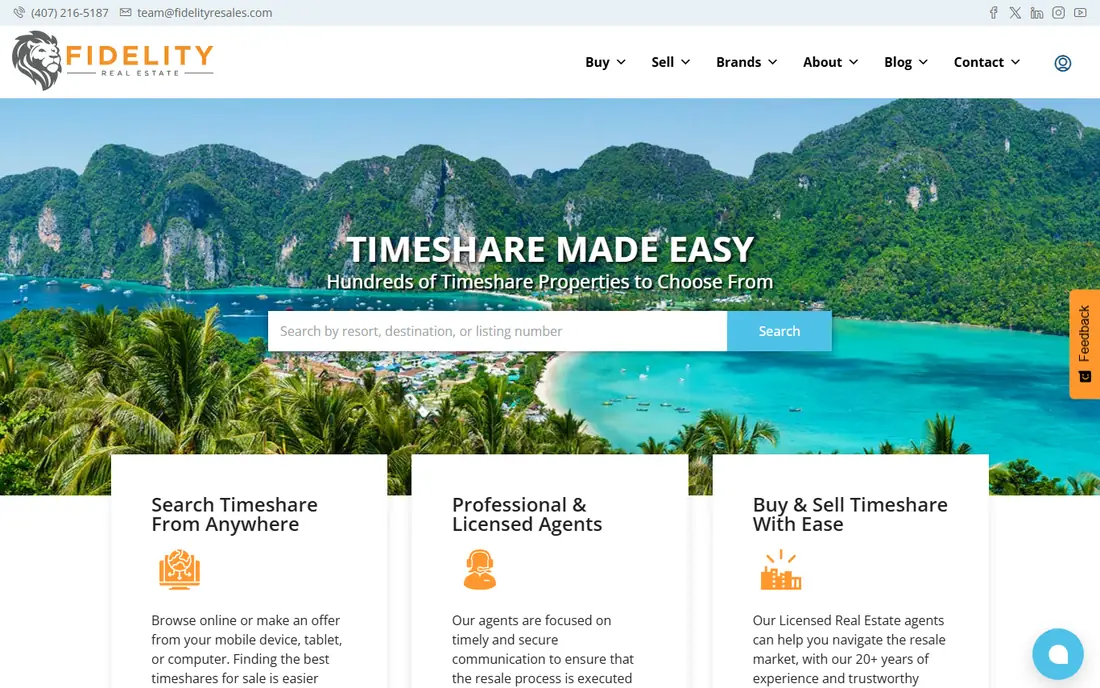 Fidelity Real Estate homepage