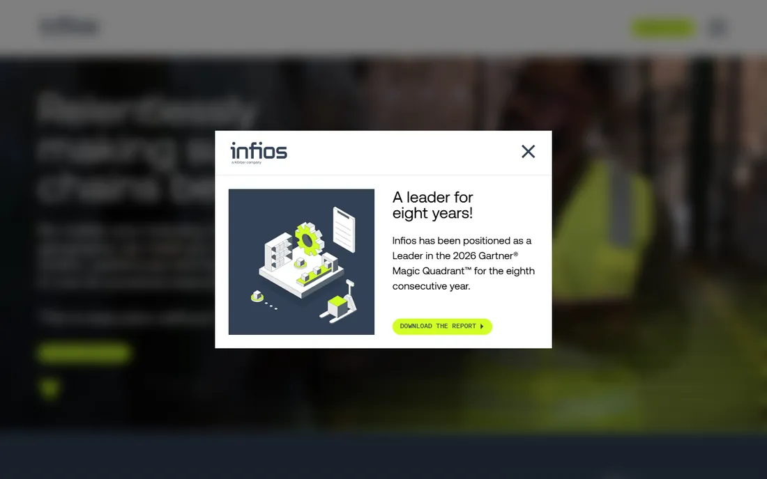Infios TMS homepage