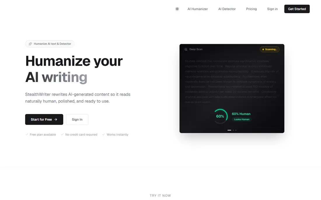 StealthWriter homepage