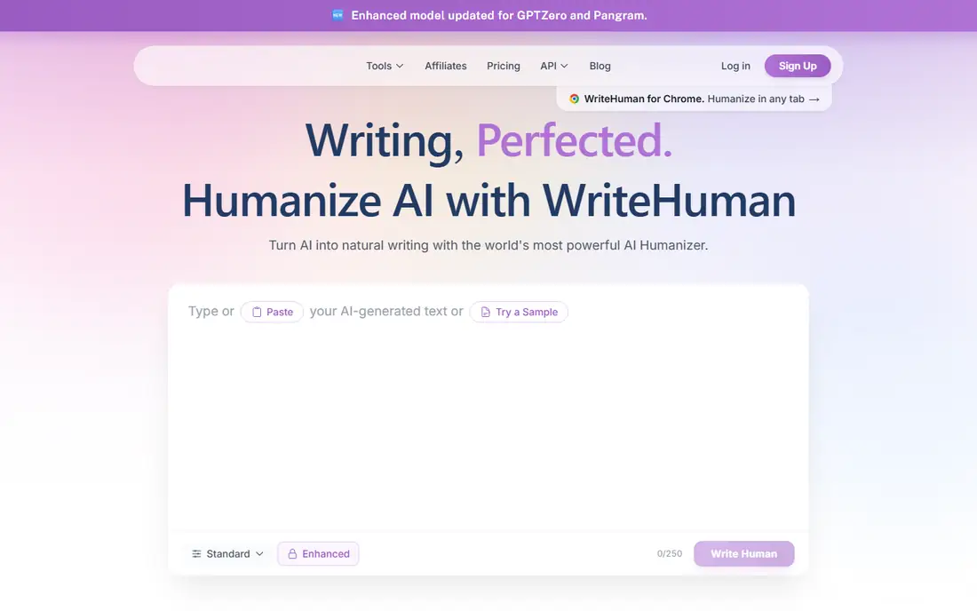 WriteHuman homepage