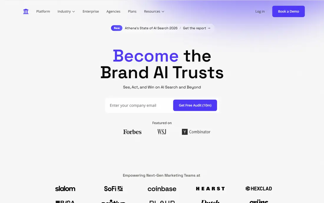 AthenaHQ homepage