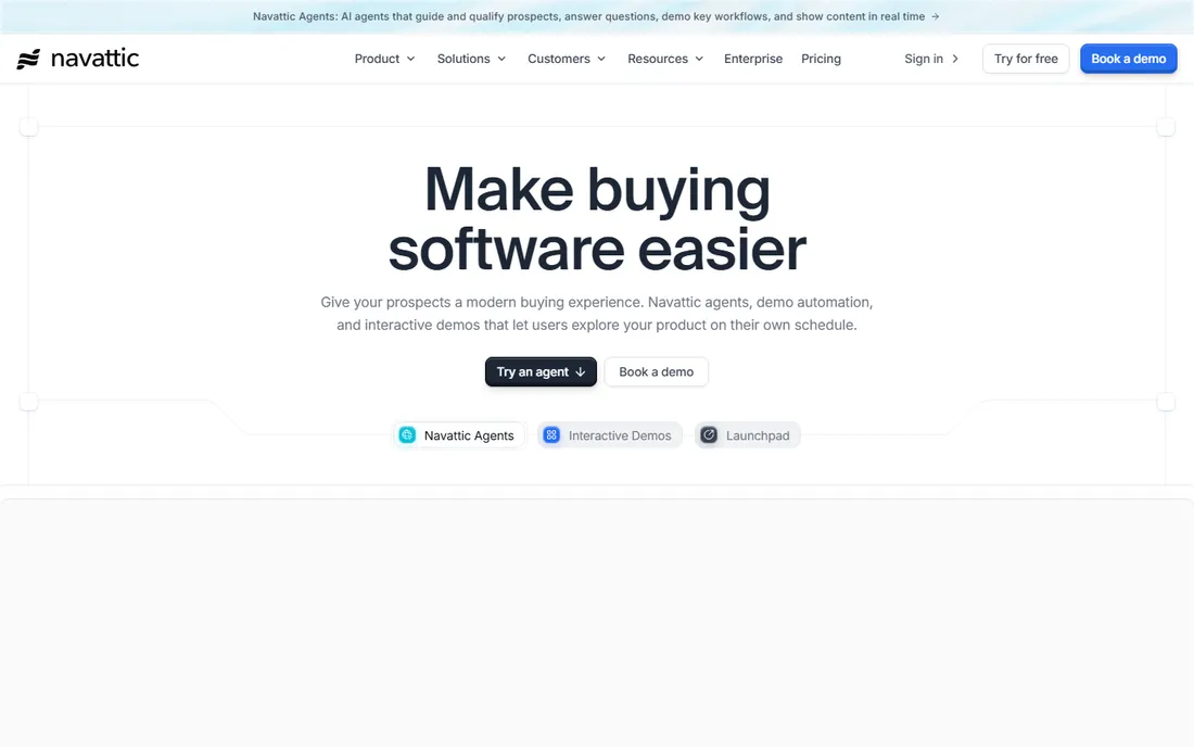 Navattic homepage