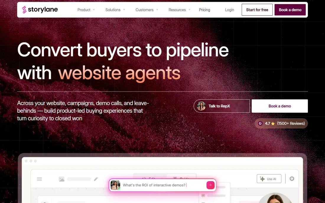 Storylane homepage