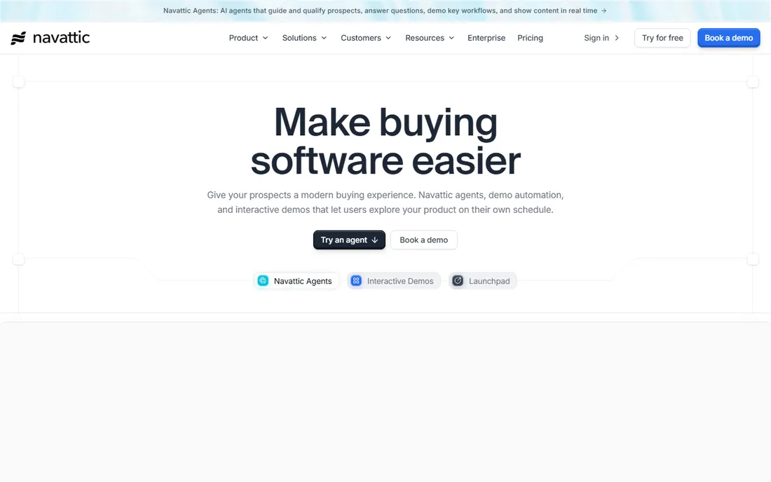 Navattic homepage