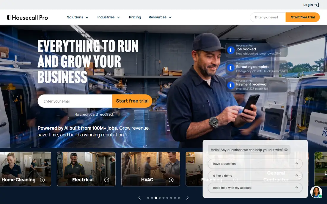 Housecall Pro homepage