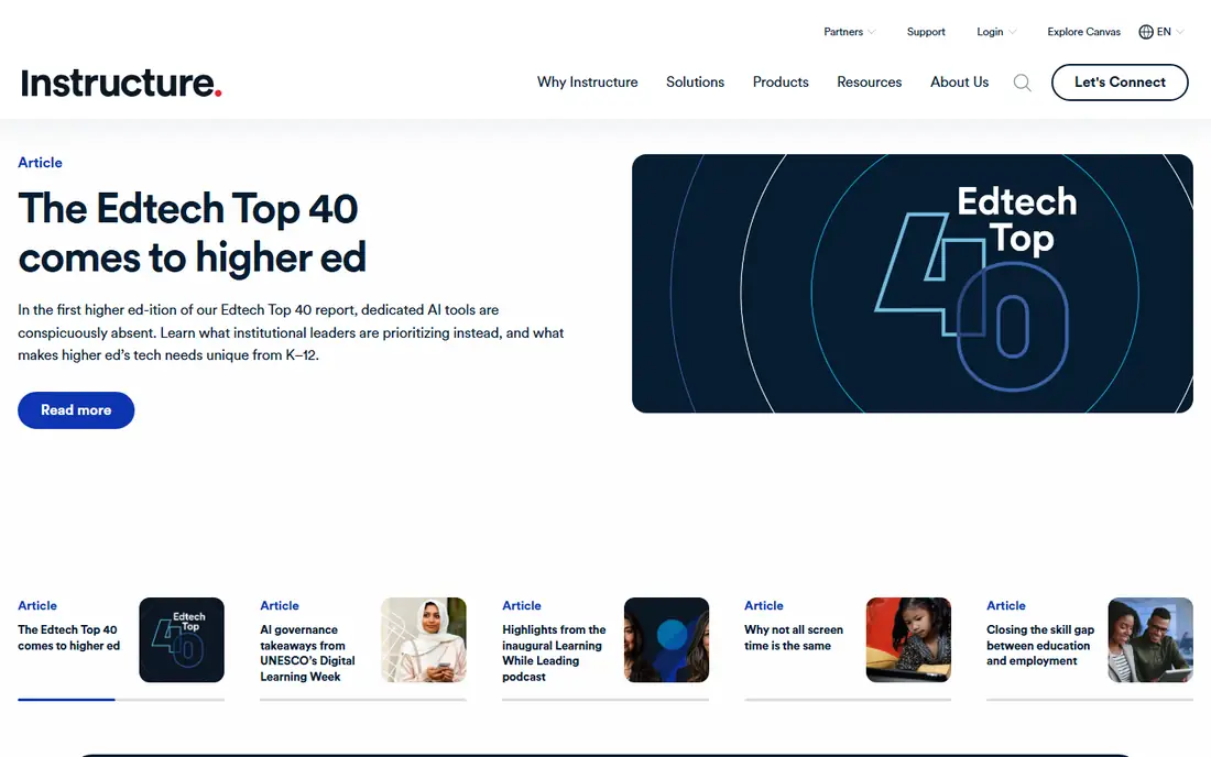 Canvas homepage
