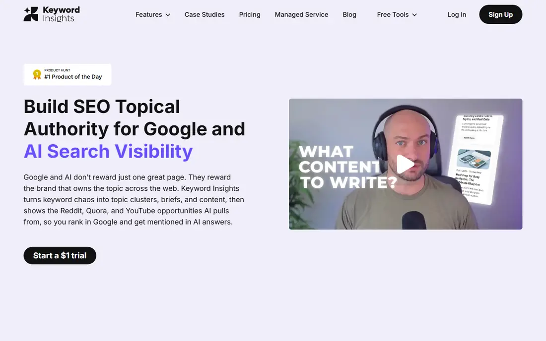 Keyword Insights homepage
