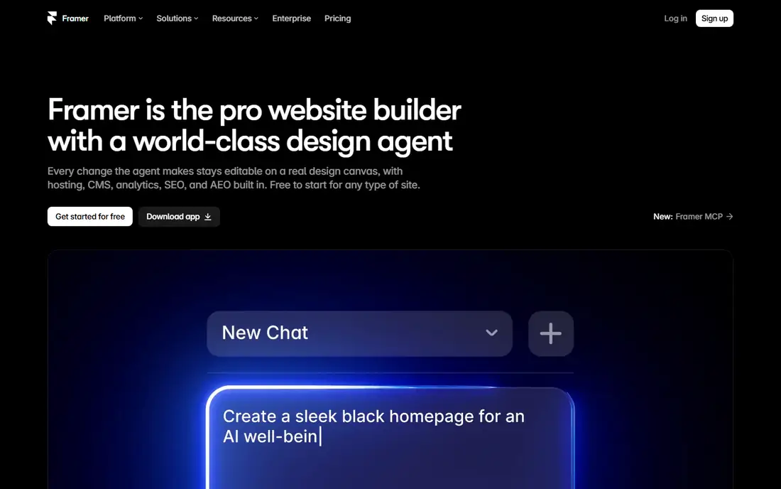 Framer homepage