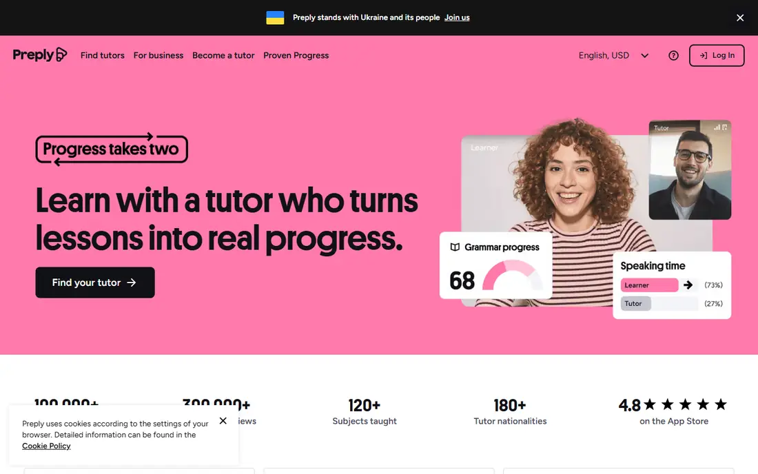 Preply homepage