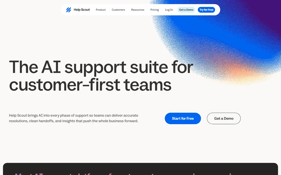 Help Scout homepage