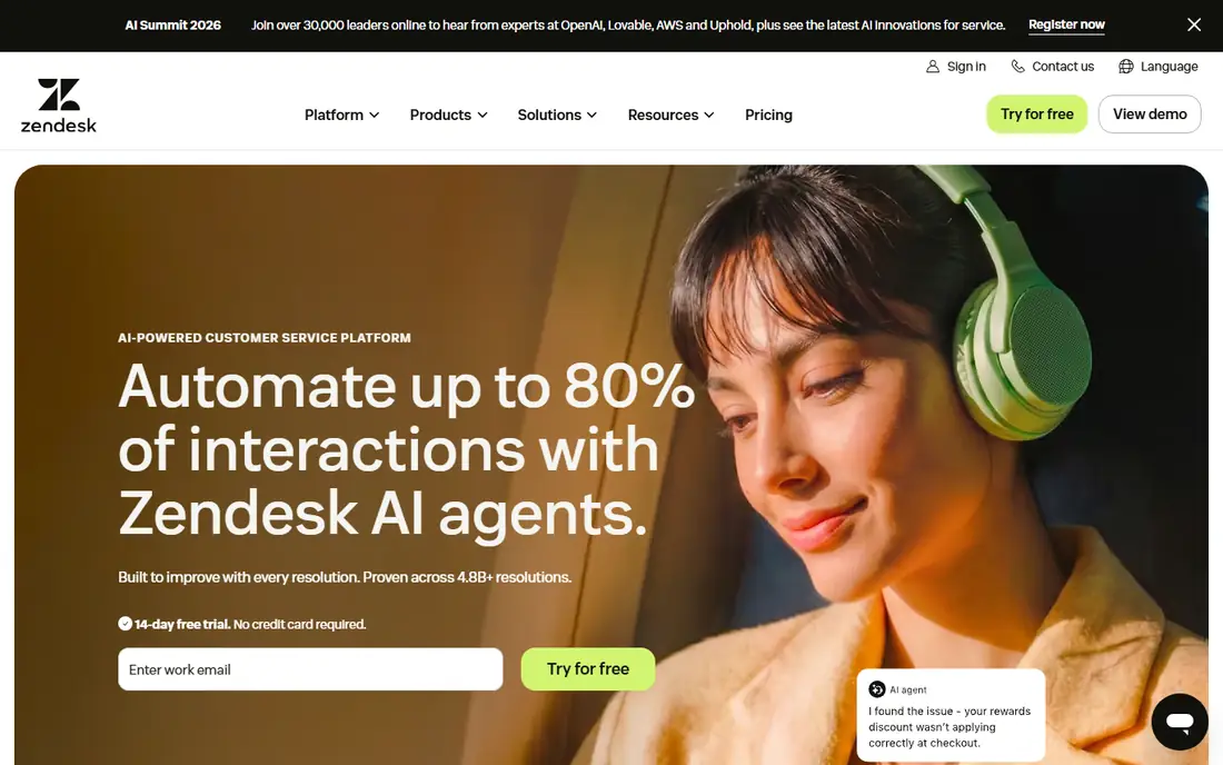 Zendesk Guide homepage
