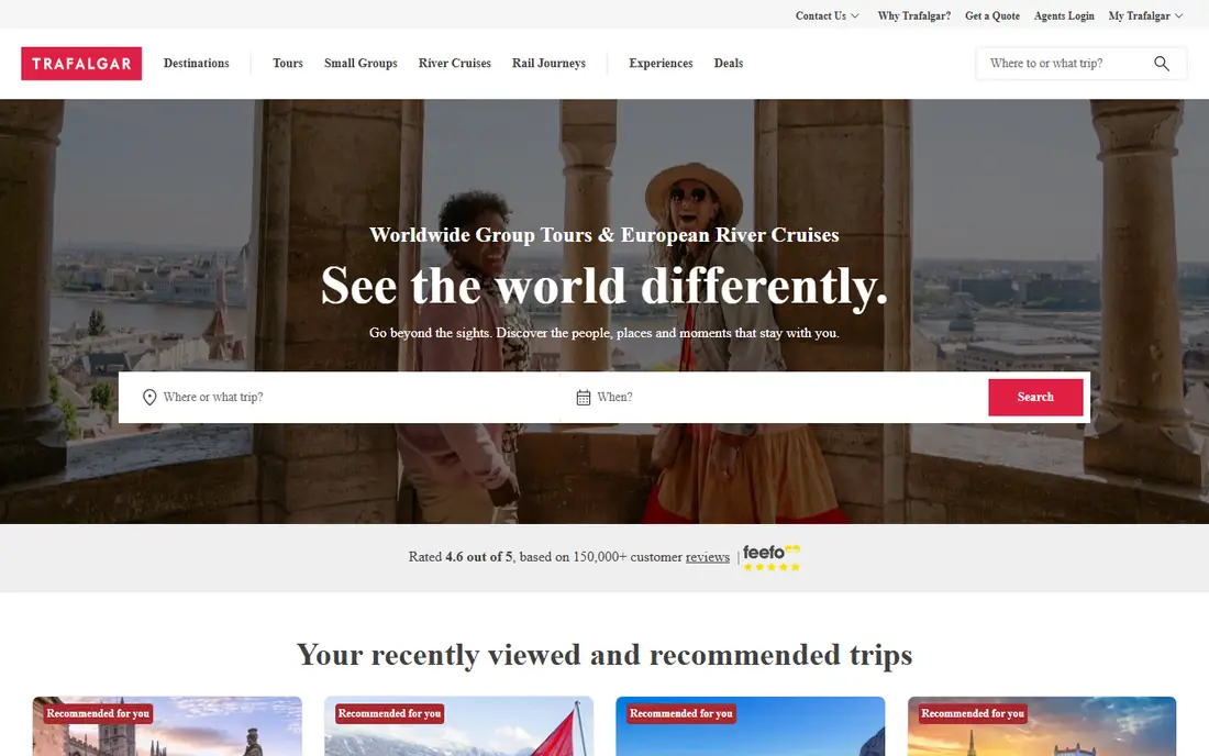 Trafalgar homepage