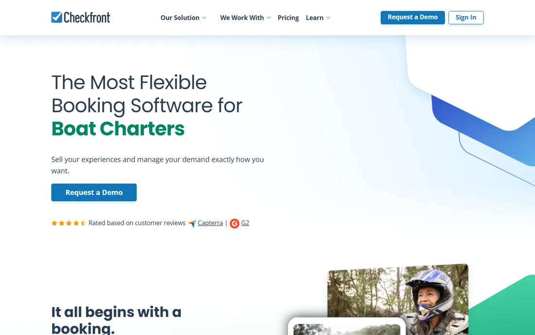 Checkfront homepage