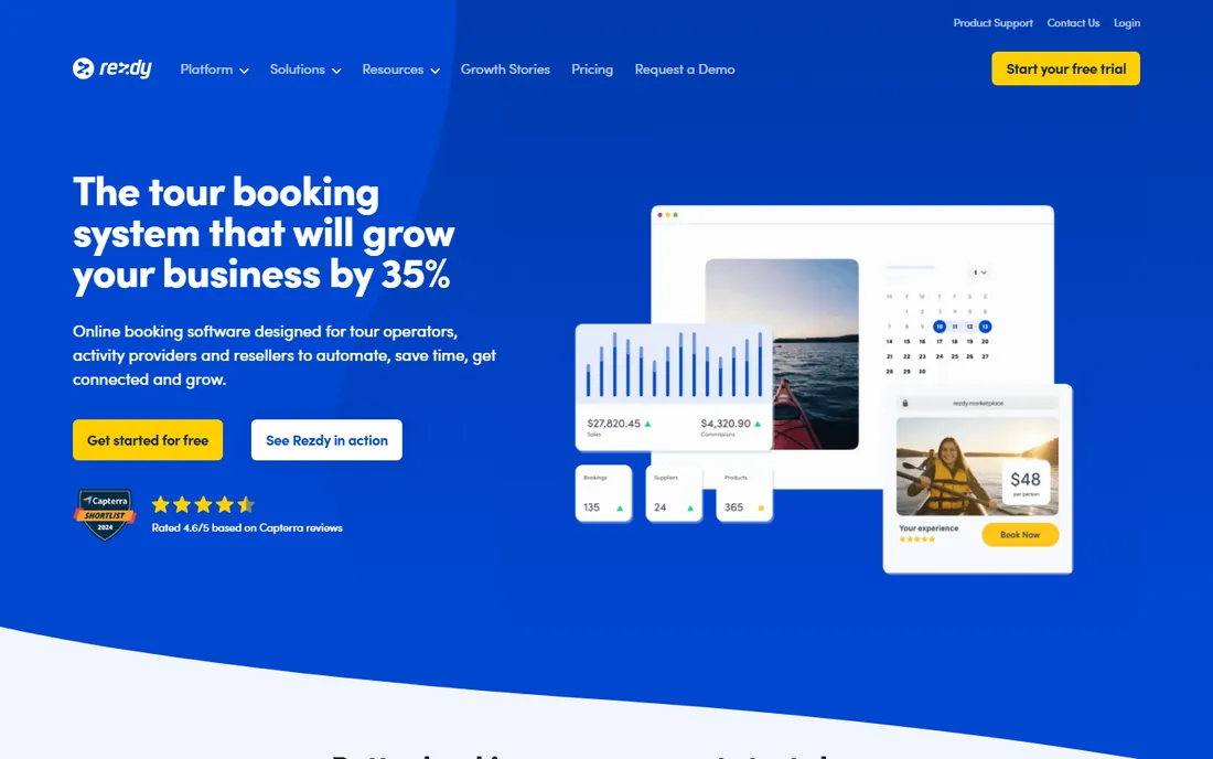Rezdy homepage