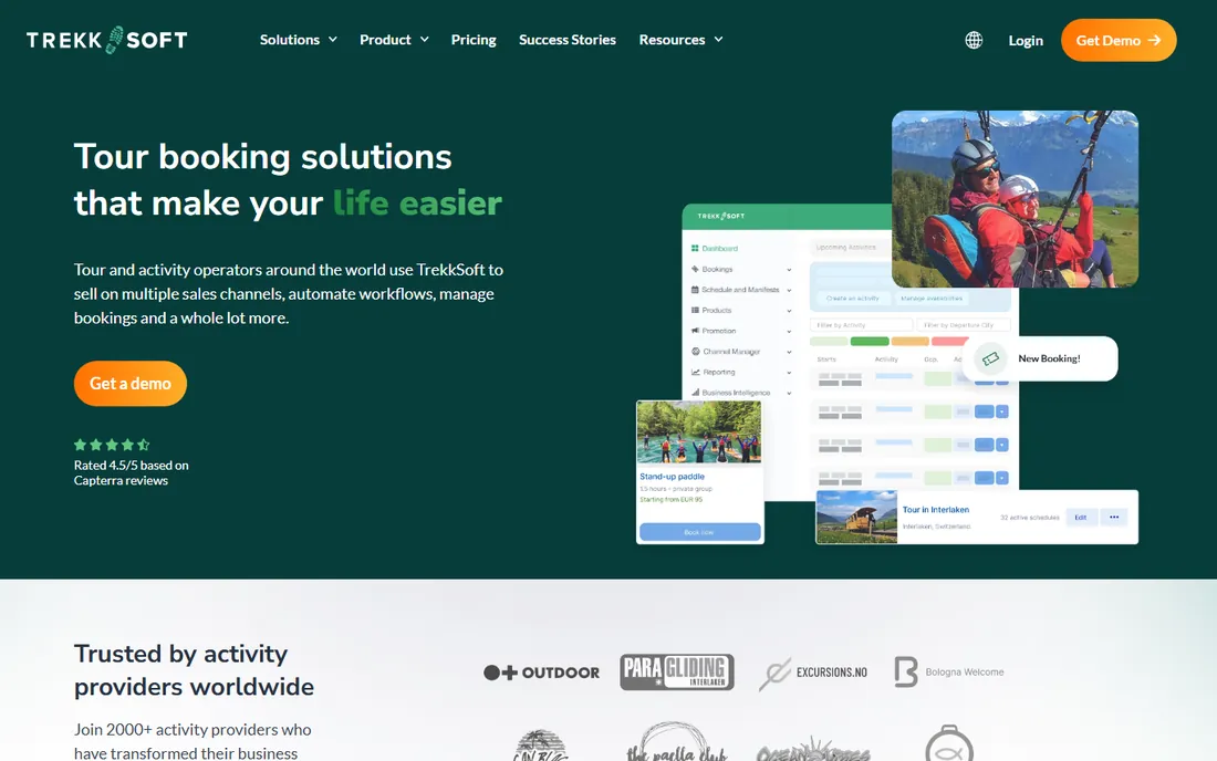 TrekkSoft homepage