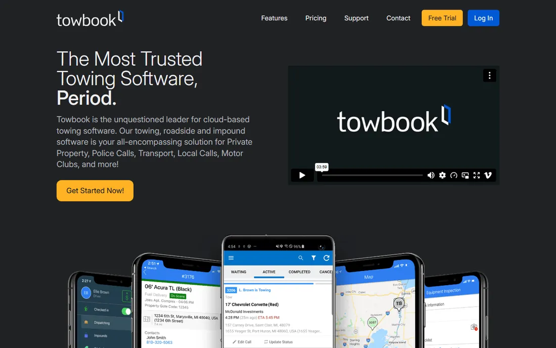 Towbook homepage