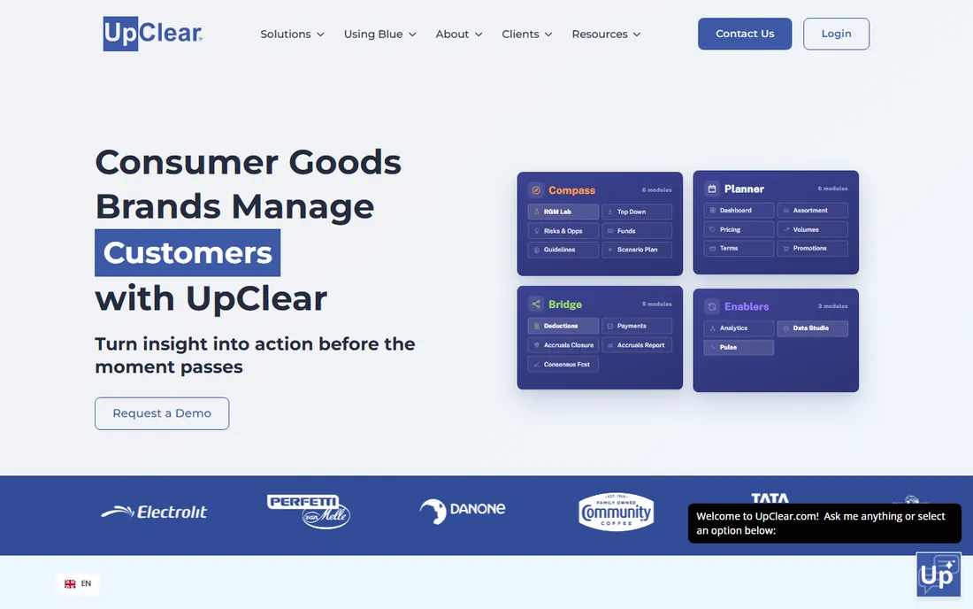 UpClear homepage
