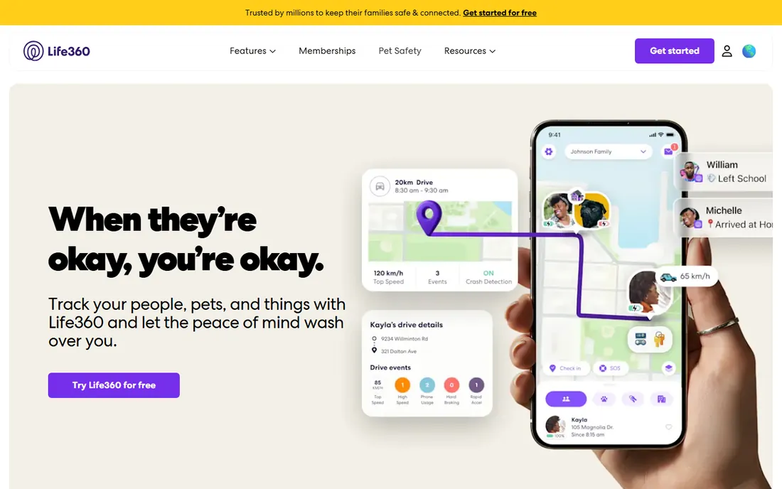 Tile app (Life360) homepage