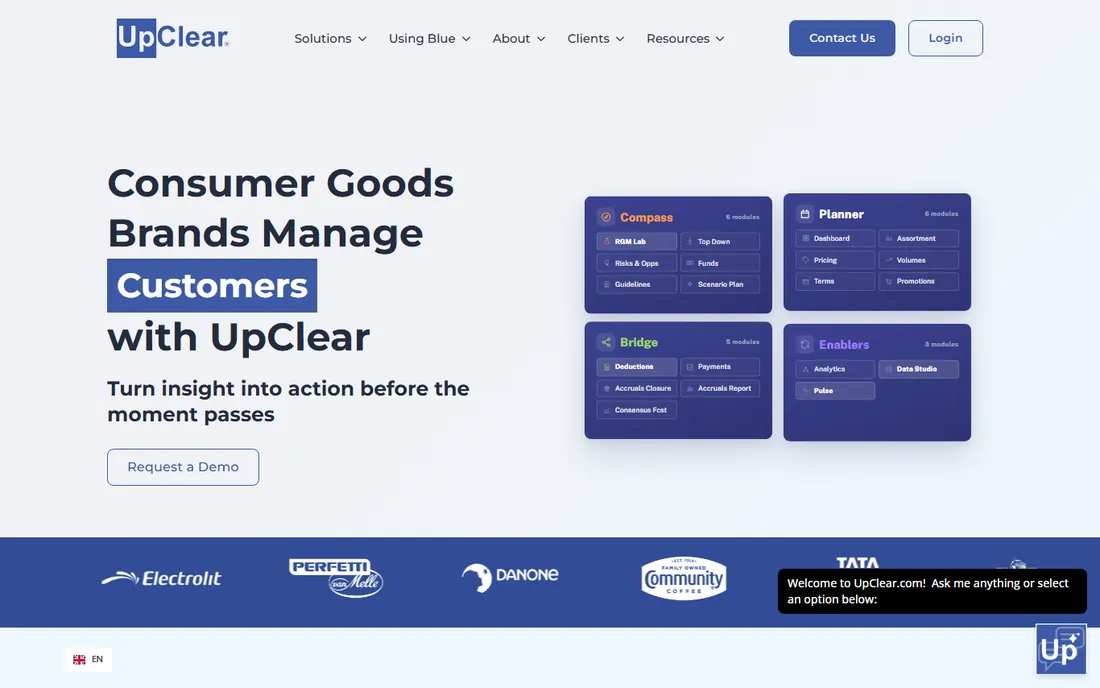 UpClear homepage