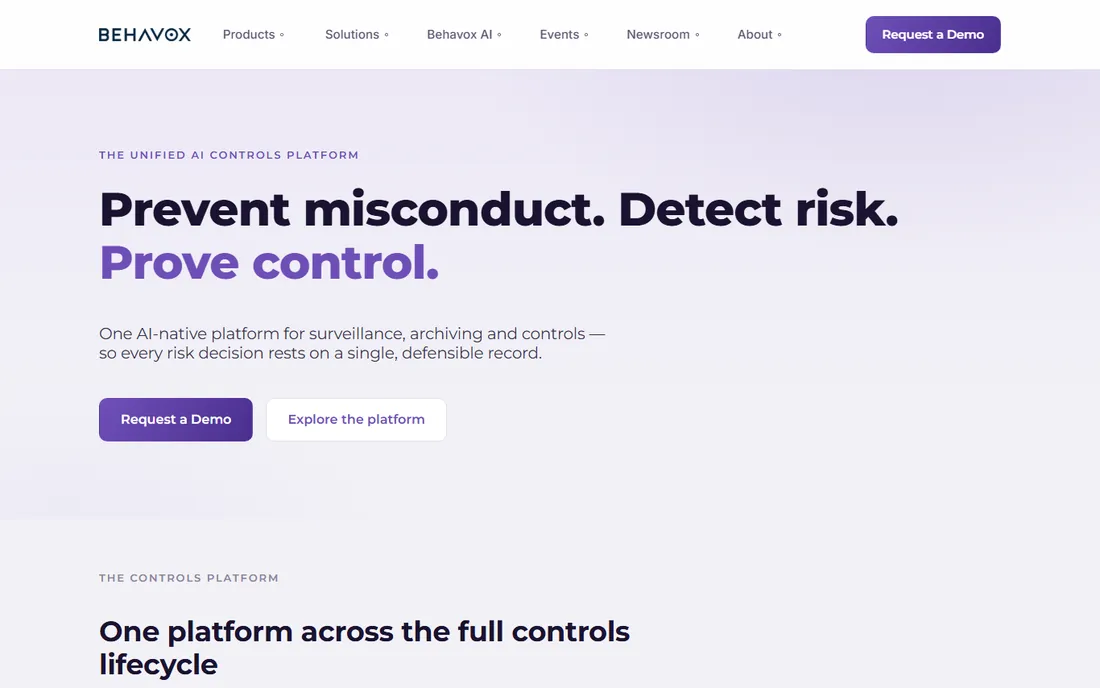 Behavox homepage