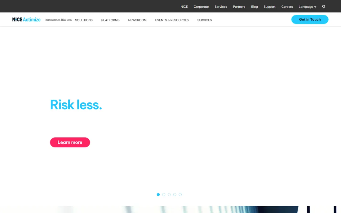 NICE Actimize homepage