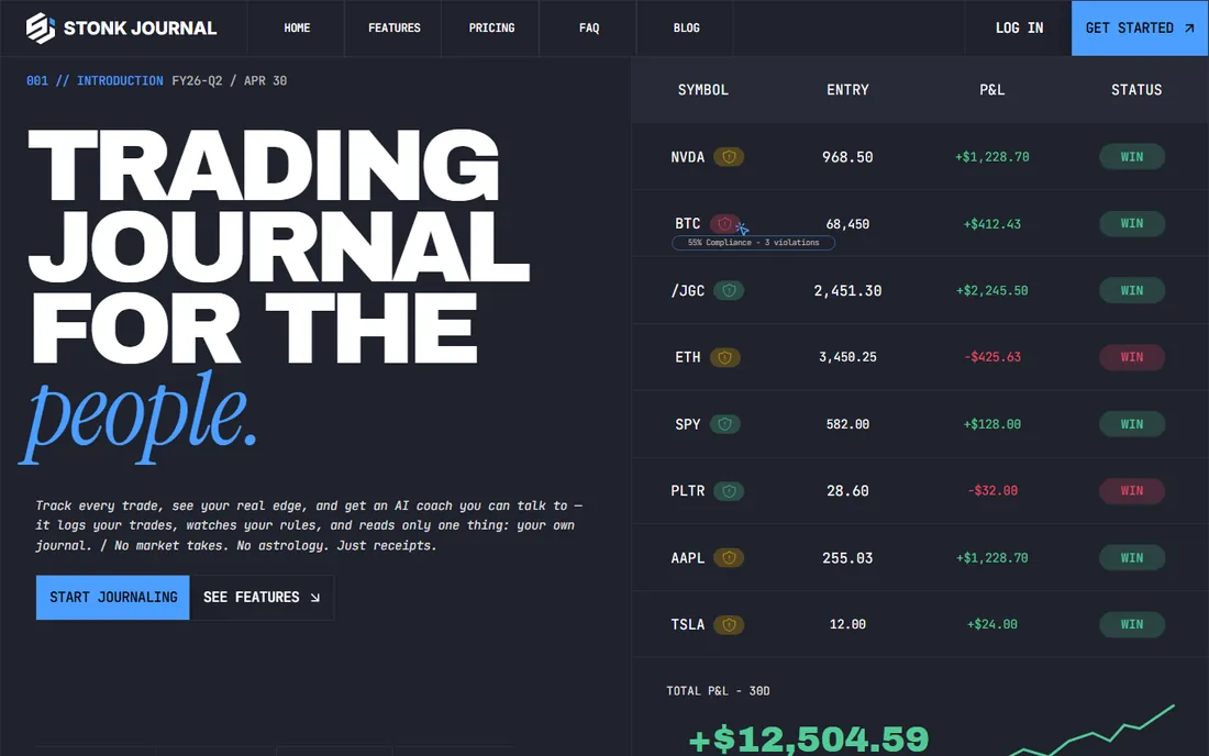 StonkJournal homepage