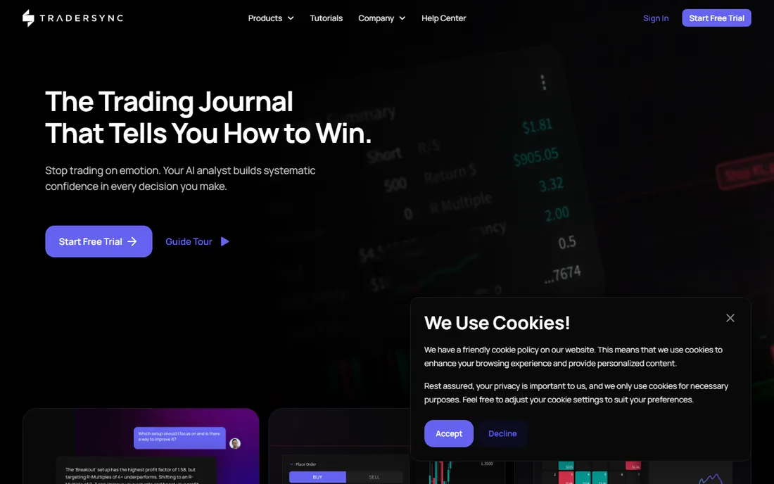 TraderSync homepage