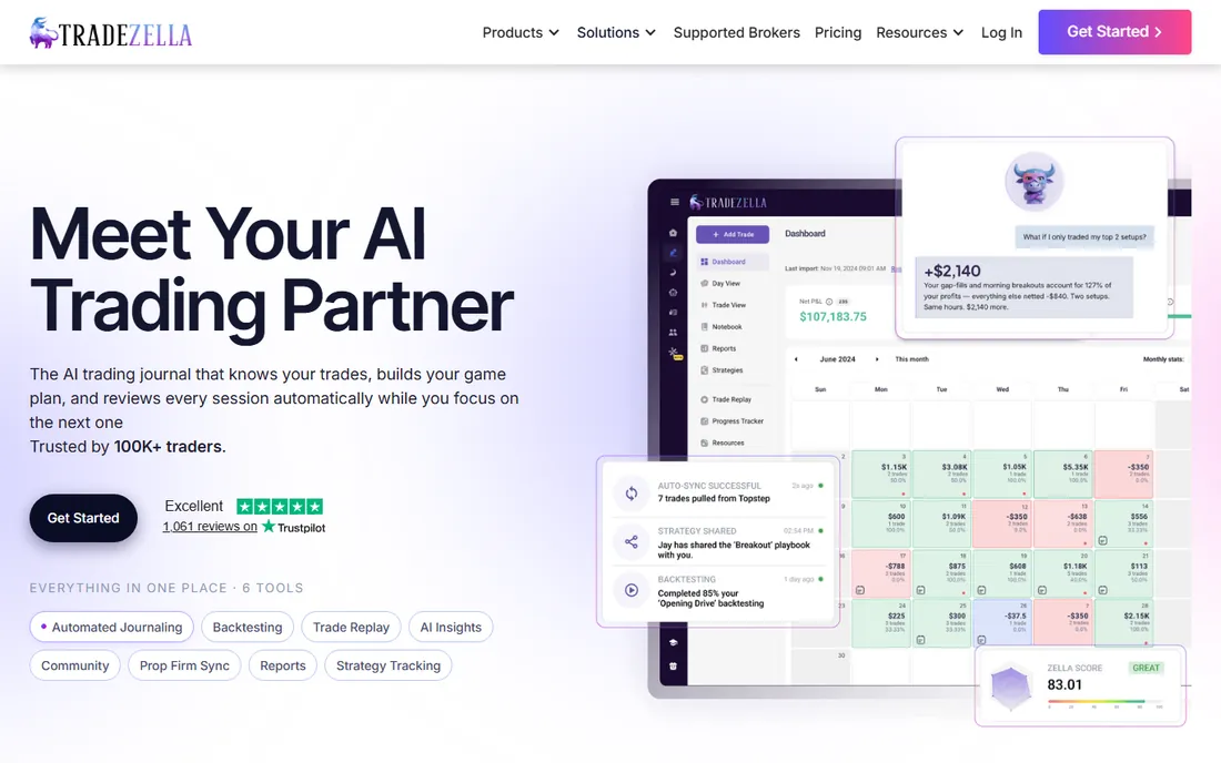 TradeZella homepage