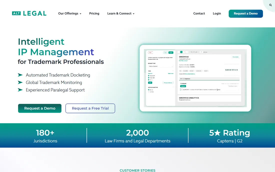 Alt Legal homepage