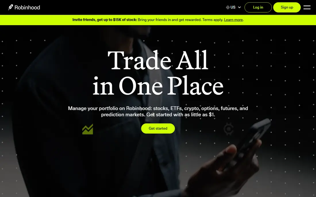 Robinhood homepage