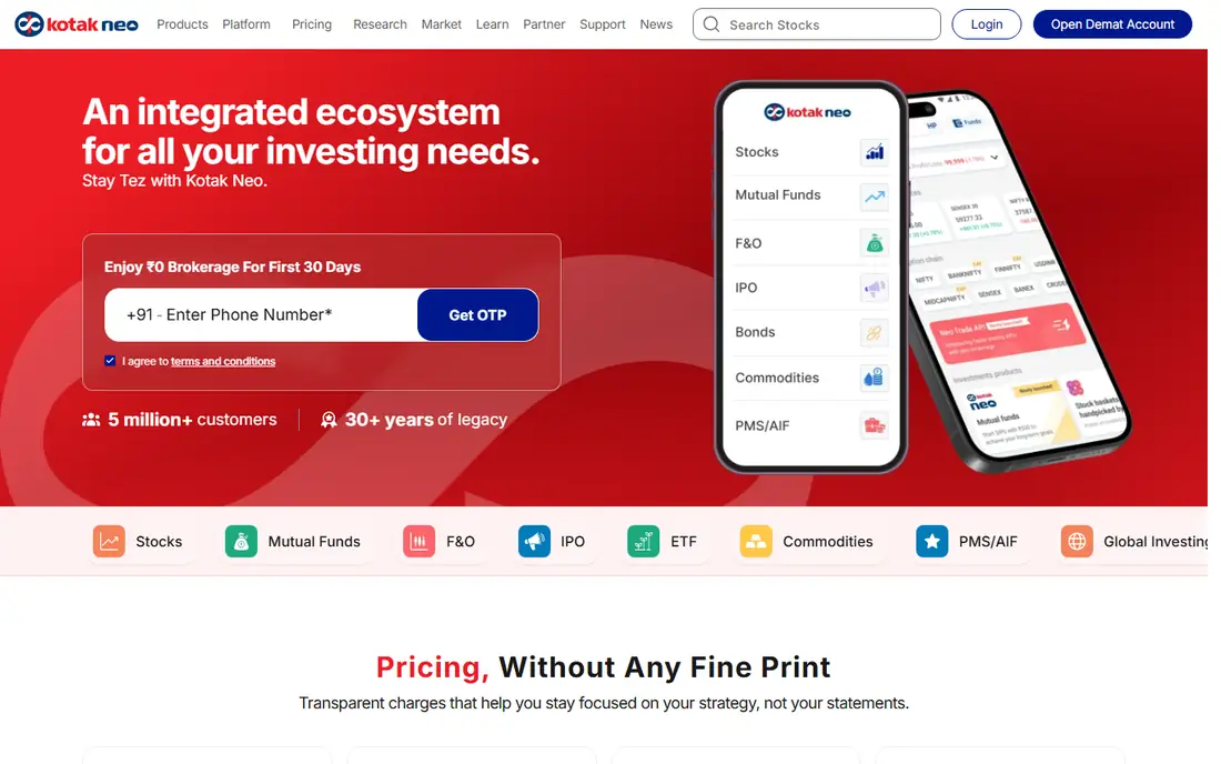 Kotak Neo homepage