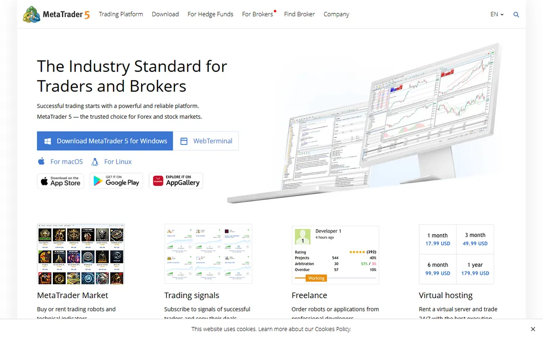 MetaTrader 5 homepage