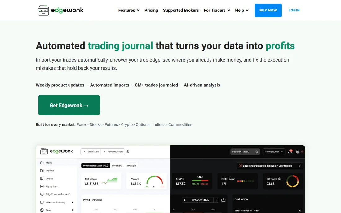 Edgewonk homepage