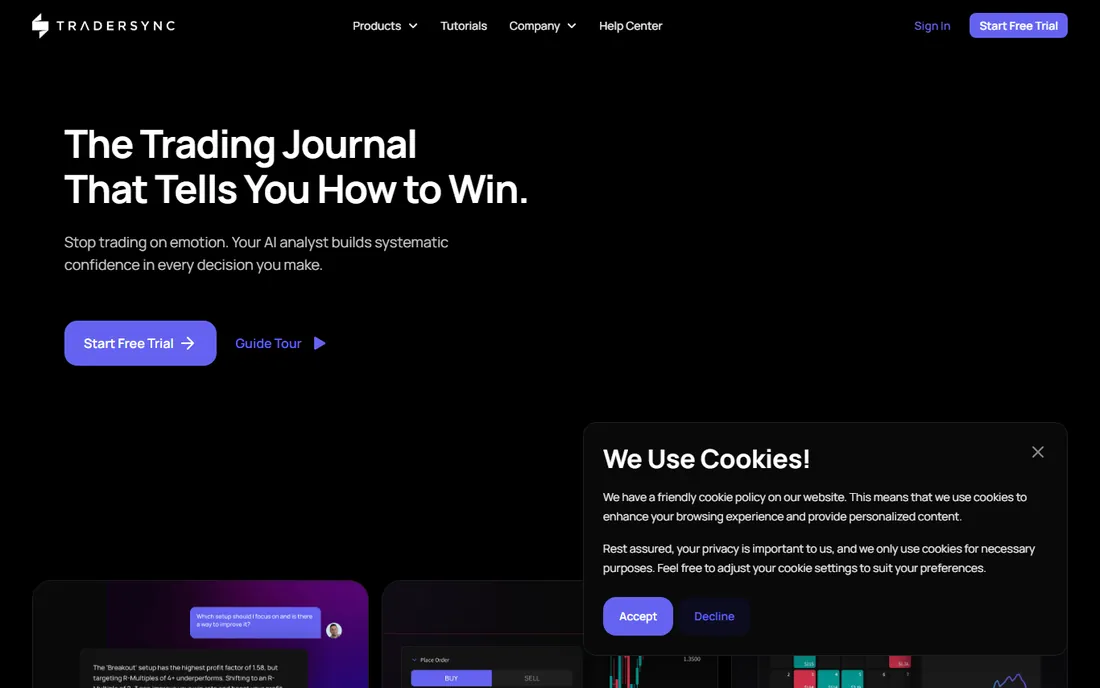 TraderSync homepage