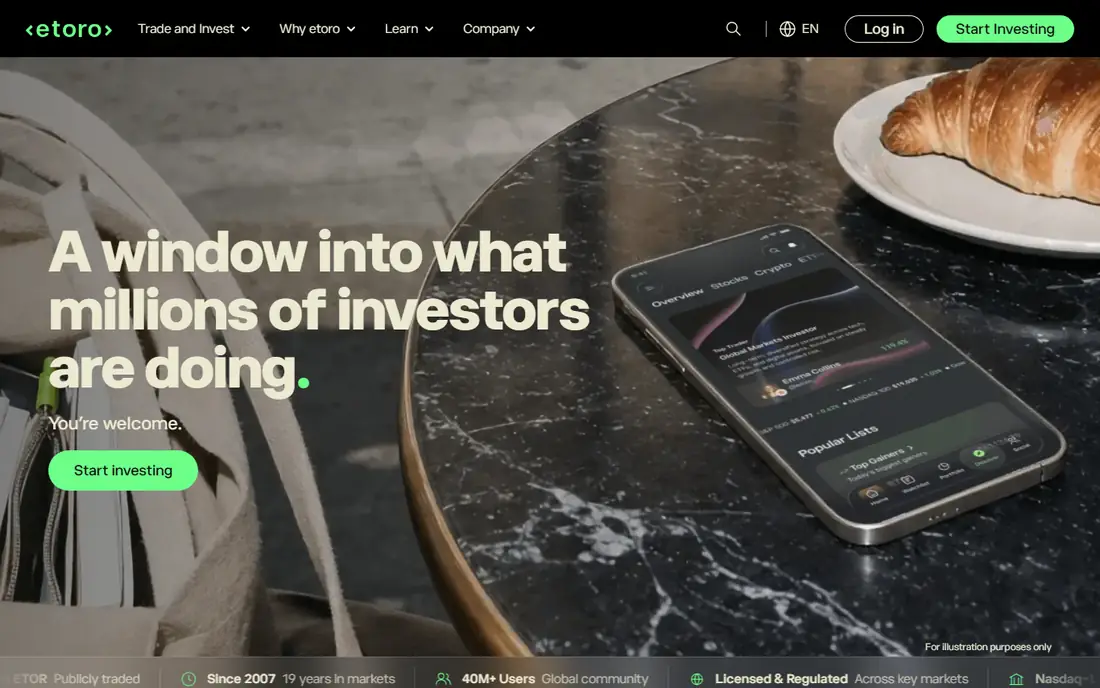 eToro homepage