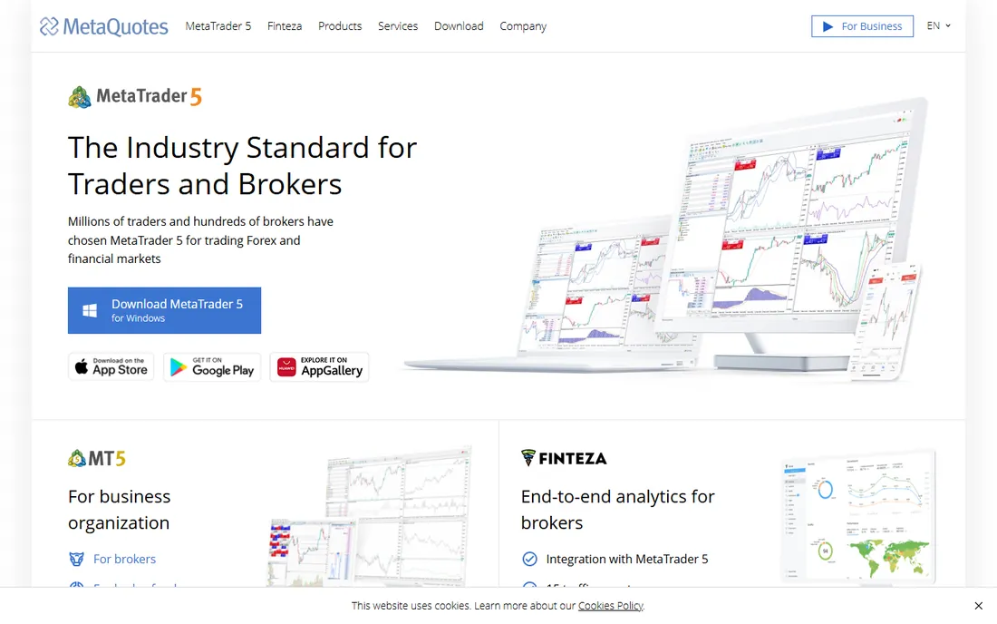 MetaTrader 5 homepage