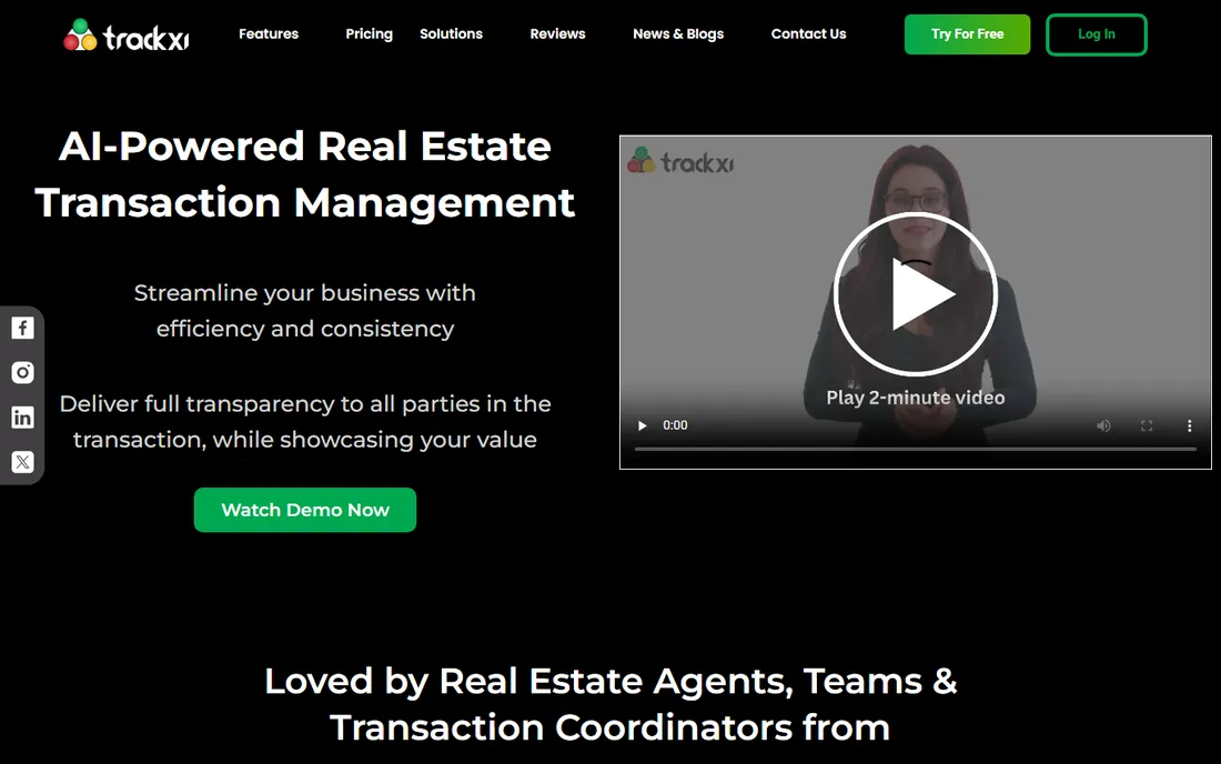 Trackxi homepage