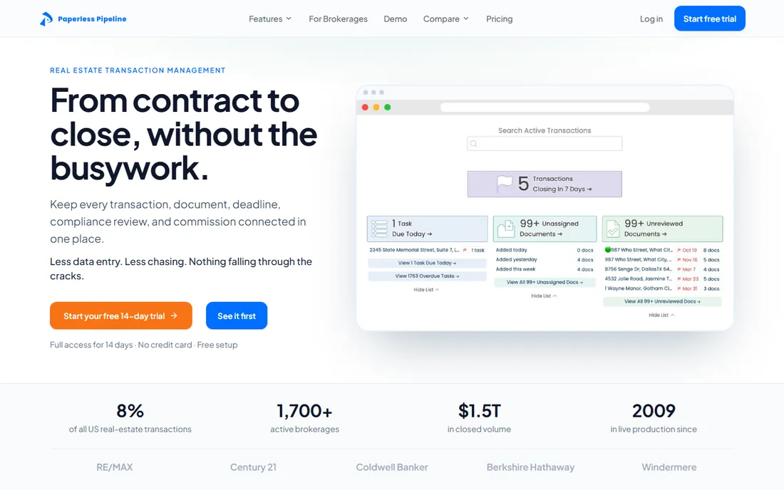 Paperless Pipeline homepage