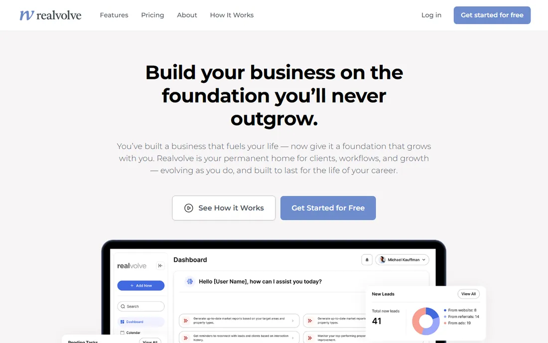 Realvolve homepage
