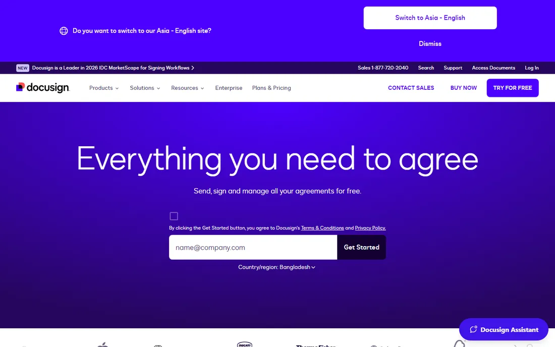DocuSign Transaction Rooms homepage