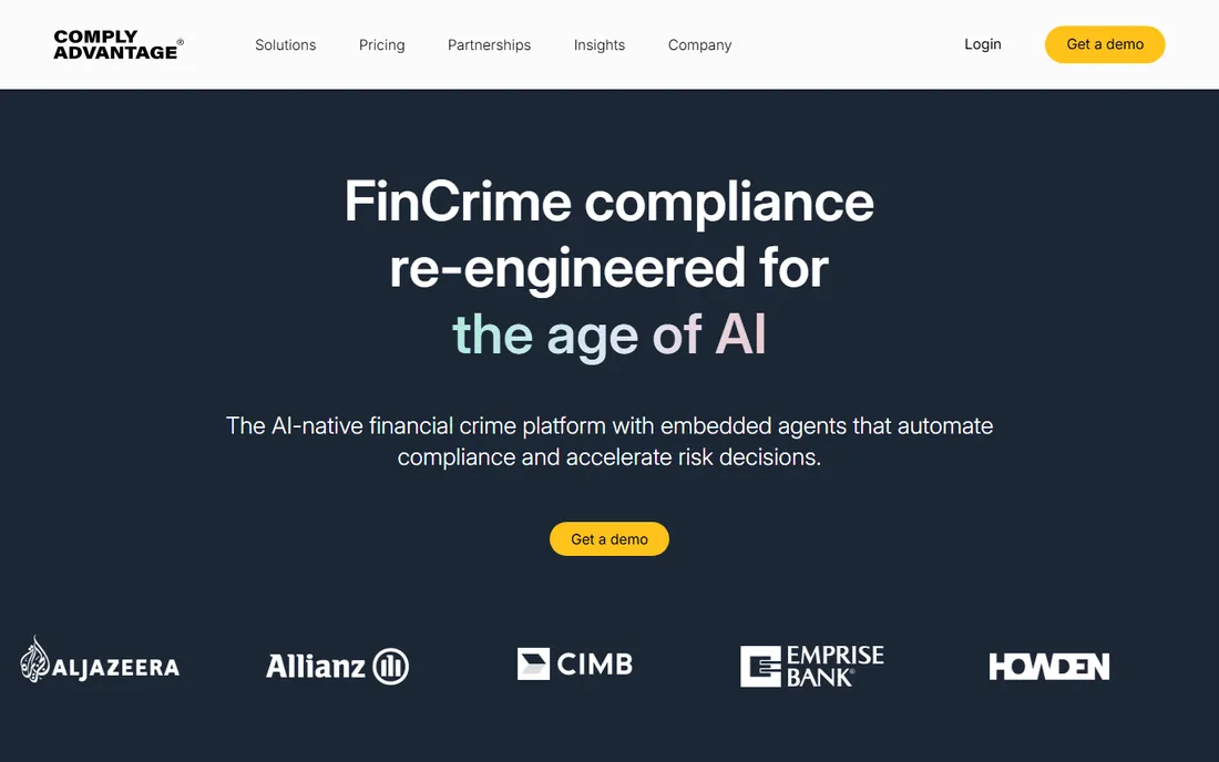 ComplyAdvantage homepage