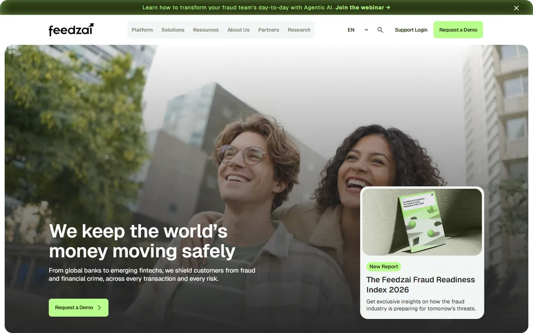 Feedzai homepage