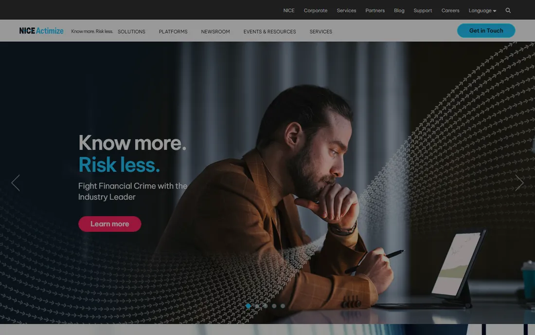 NICE Actimize homepage