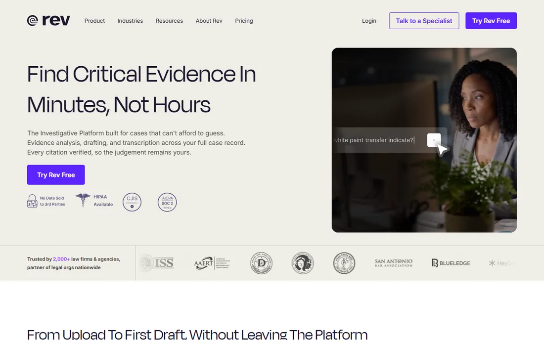 Rev homepage